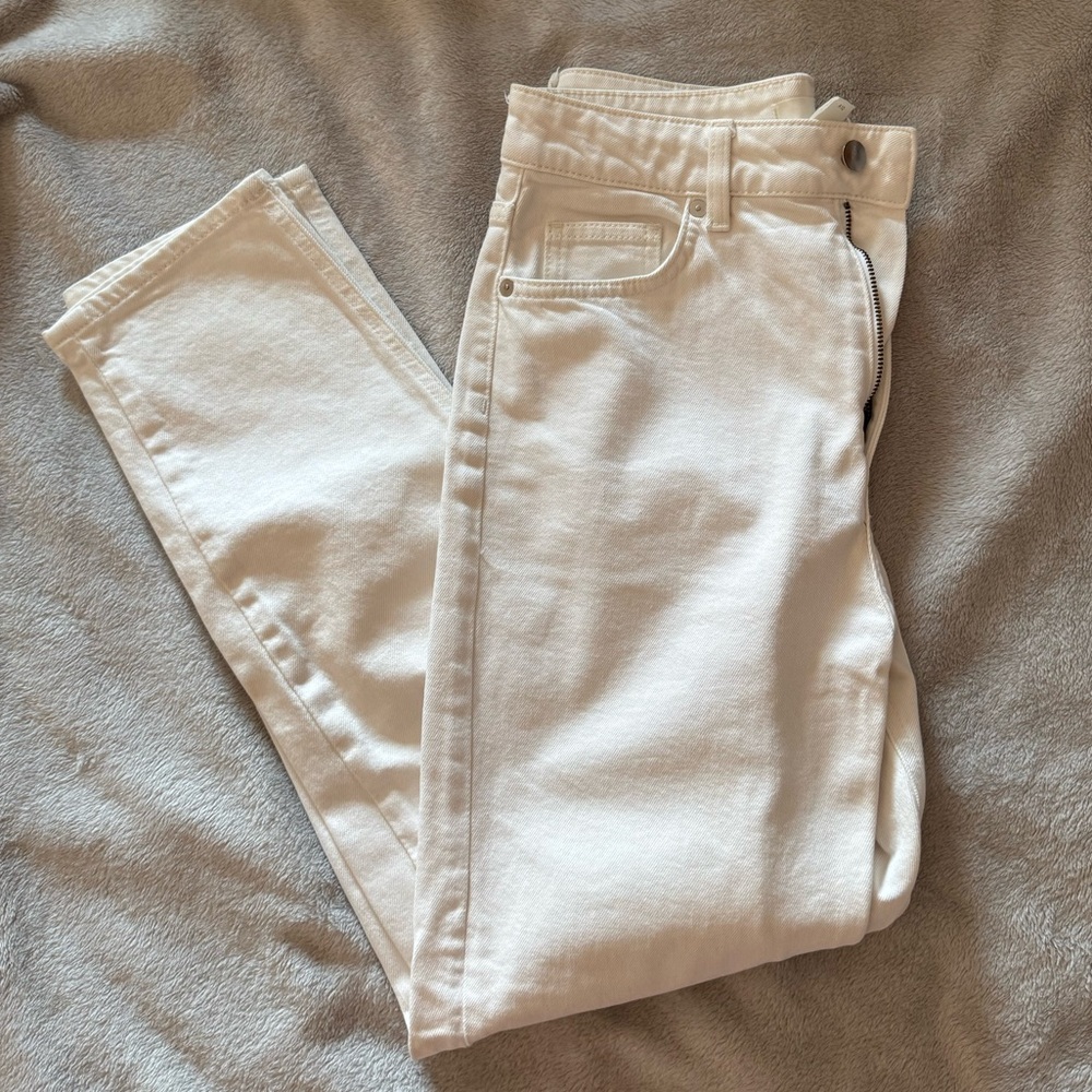 H&M Stylish White Straight Jeans, Women’s 6 - Picture 3 of 6